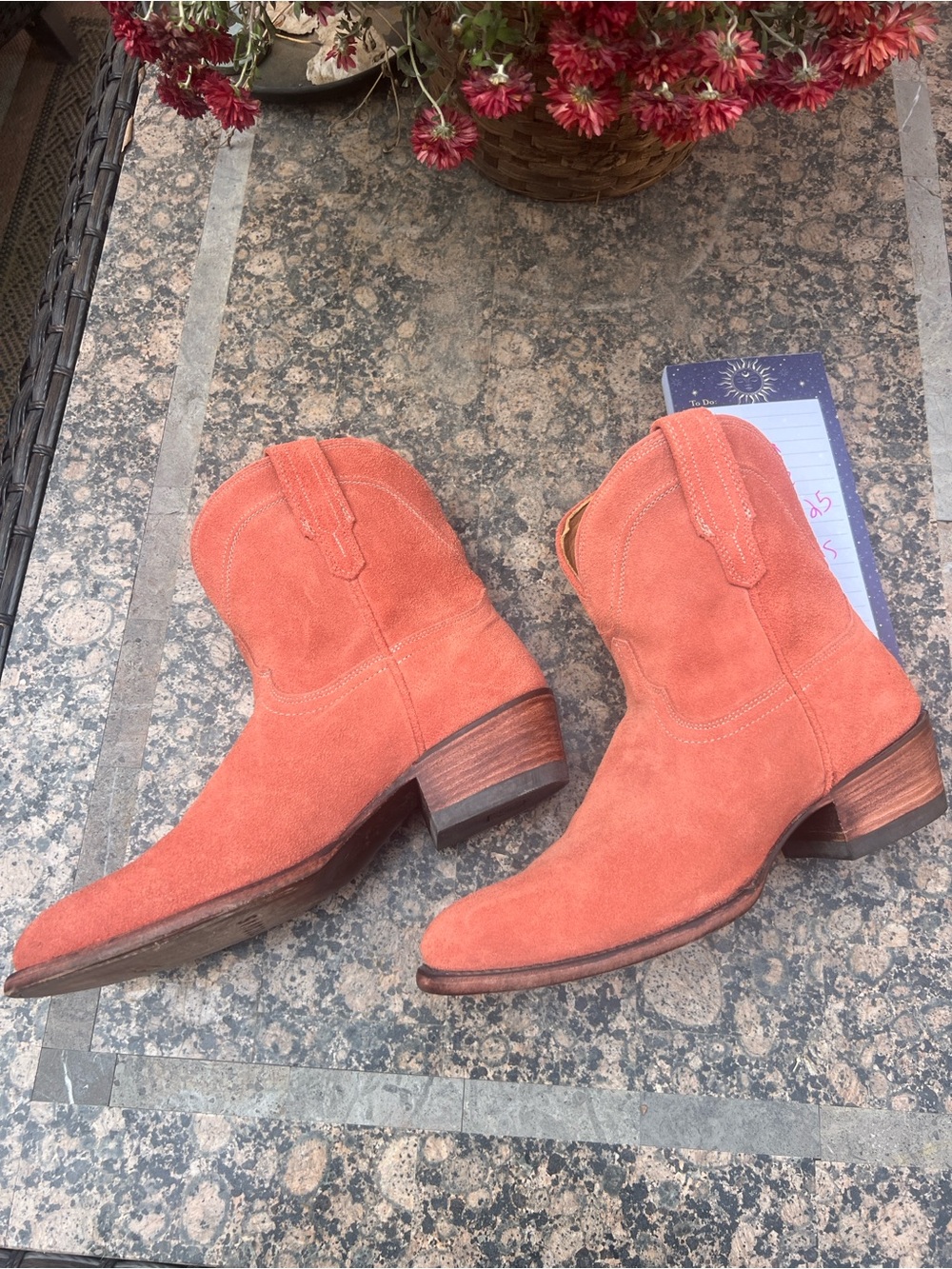 Tecovas Coral Suede Western Heeled Boots
